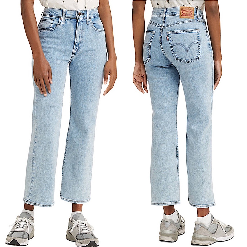 LEVI’S High Rise Cropped Flare Light Wash Jeans